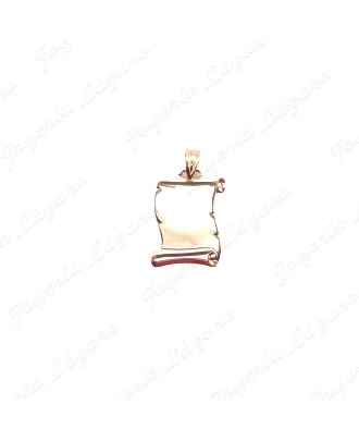 PLACA ORO 18 KTS PERGAMINO 25X18MM BRILLO                                                           