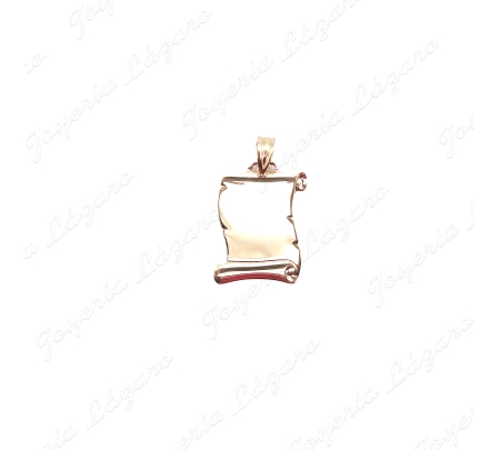 PLACA ORO 18 KTS PERGAMINO 25X18MM BRILLO                                                           