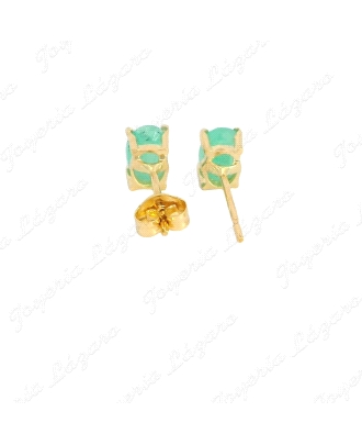 PEND. ORO 18 KTS ESMERALDA OVAL 6x4MM 0.90 CT TW.                                                   