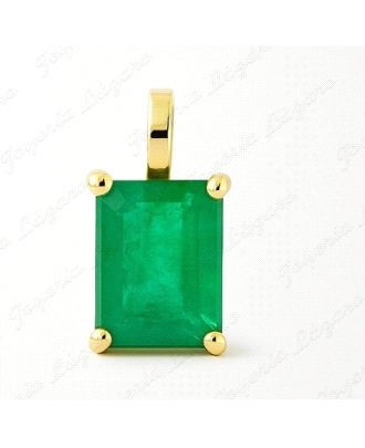 COLGANTE ORO 18 KTS ESMERALDA NATURAL 7x5MM.                                                        