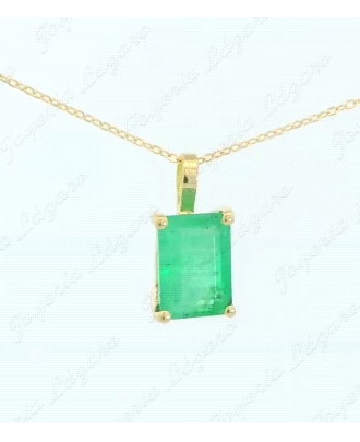 COLGANTE ORO 18 KTS ESMERALDA NATURAL 7x5MM.                                                        