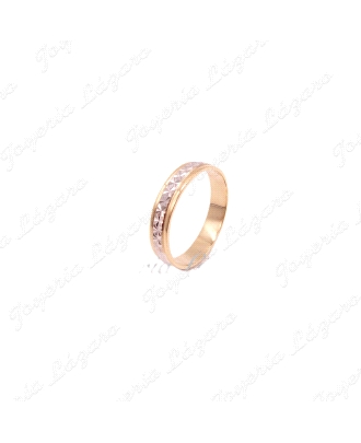 ALIANZA ORO 18 KTS BICOLOR 4MM FACETADA ESTRELLA