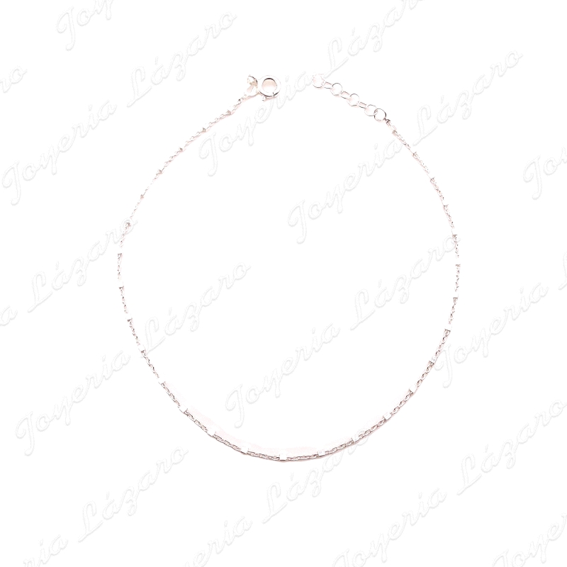 TOBILLERA PLATA CADENITA TRAMOS LISOS                                                               