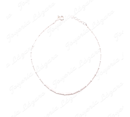 TOBILLERA PLATA CADENITA TRAMOS LISOS