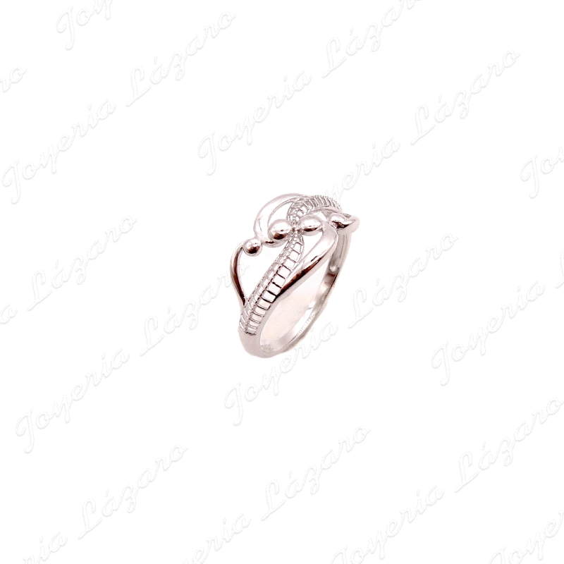 SORTIJA PLATA DISEÑO RAMAS, BOLAS ,ESPIGAS CALADAS                                                  