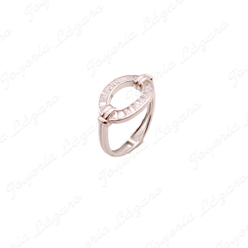 SORTIJA PLATA OVAL CIRCONITAS BAGUETTE                                                              