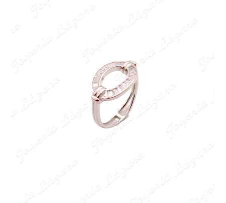 SORTIJA PLATA OVAL CIRCONITAS BAGUETTE                                                              