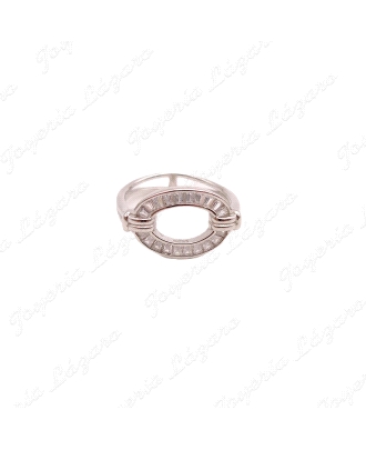 SORTIJA PLATA OVAL CIRCONITAS BAGUETTE