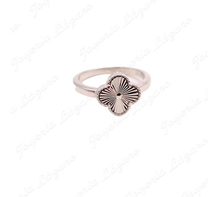 SORTIJA PLATA MOTIVO FLOR7 TREBOL                                                                   