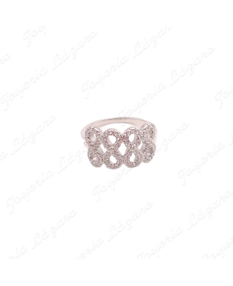 SORTIJA PLATA 4 INFINITOS CIRCONITAS                                                                
