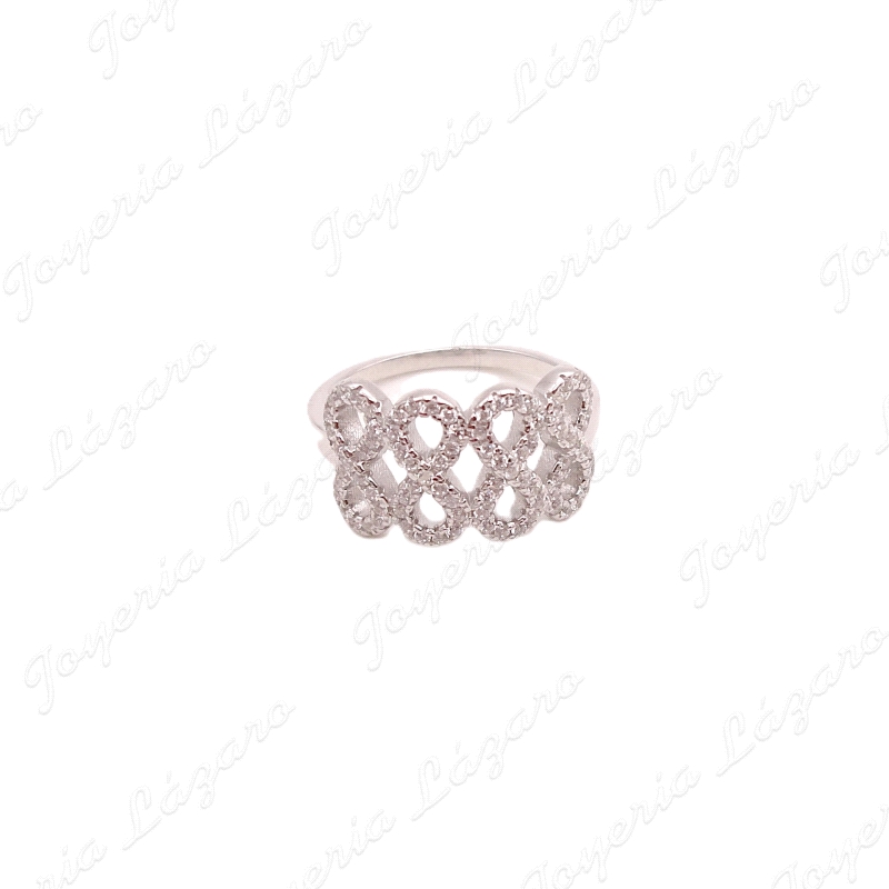 SORTIJA PLATA 4 INFINITOS CIRCONITAS                                                                