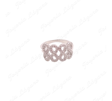 SORTIJA PLATA 4 INFINITOS CIRCONITAS                                                                