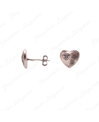 PEND. PLATA CORAZON RAYADO 1 CIRCONITA CON BOCEL