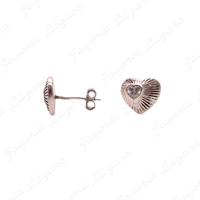 PEND. PLATA CORAZON RAYADO 1 CIRCONITA CON BOCEL                                                    