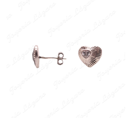 PEND. PLATA CORAZON RAYADO 1 CIRCONITA CON BOCEL