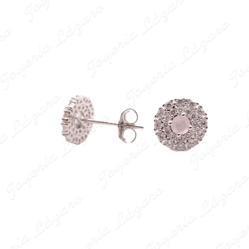 PEND. PLATA REDONDOS ENGASTES CIRCONITAS GARRAS,ROSA, ROJO,BLANCO                                   
