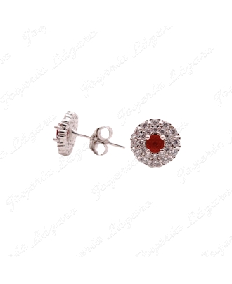 PEND. PLATA REDONDOS ENGASTES CIRCONITAS GARRAS,ROSA, ROJO,BLANCO
