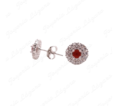 PEND. PLATA REDONDOS ENGASTES CIRCONITAS GARRAS,ROSA, ROJO,BLANCO