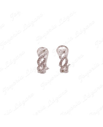 PEND. PLATA OMEGA SEMI ARO TRENZADO CIRCONITAS