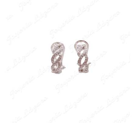 PEND. PLATA OMEGA SEMI ARO TRENZADO CIRCONITAS