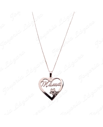 GARGANTILLA PLATA CORAZON, FLOR,MAMA                                                                