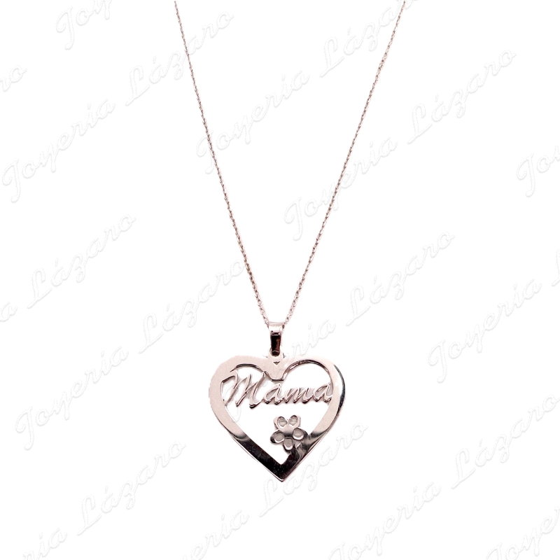 GARGANTILLA PLATA CORAZON, FLOR,MAMA                                                                