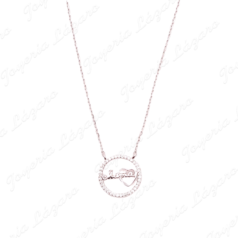 GARGANTILLA PLATA MAMA CORAZON CIRCONITAS                                                           
