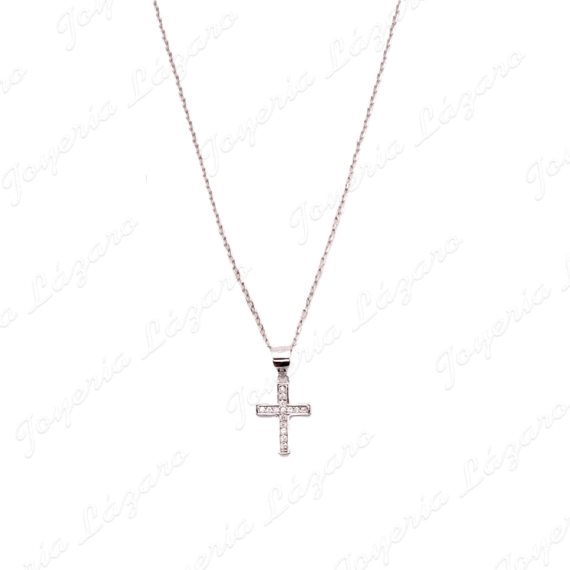 GARGANTILLA PLATA  CRUZ CIRCONITAS 13X10                                                            