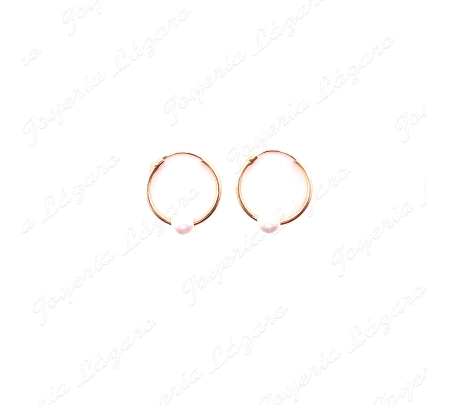 ORO 18 KTS PEND. AROS PERLA 1X10