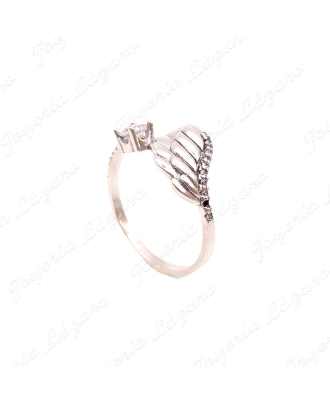 SORTIJA PLATA ALA + CIRCONITA CUAJO GARRAS                                                          