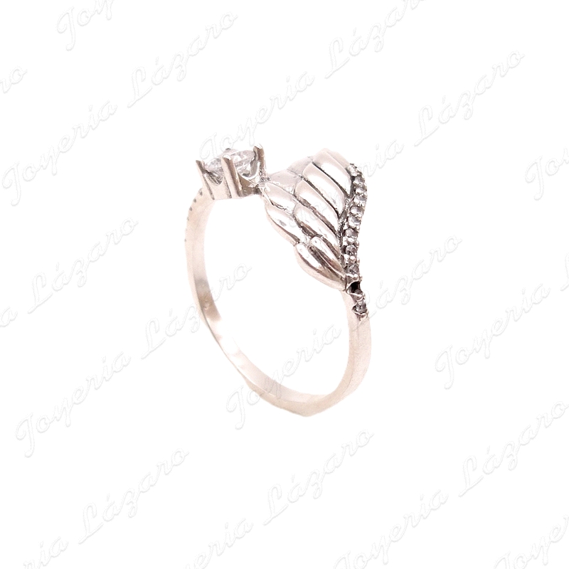 SORTIJA PLATA ALA + CIRCONITA CUAJO GARRAS                                                          