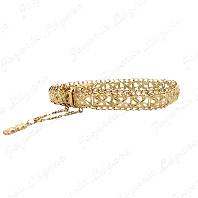 PULSERA ORO 18KT OCASION PRINCESA +CDD,SS+BUHO                                                      
