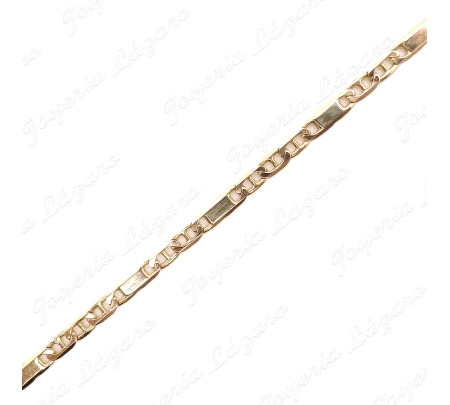 CADENA 50 CM. ORO 18KT OCASION MACIZA ESLB,BARCO Y PLACA