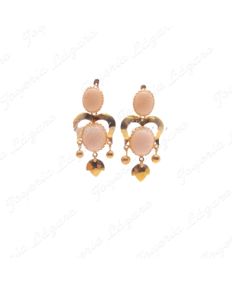 ORO 18 KTS PENDIENTES CORAL BL,