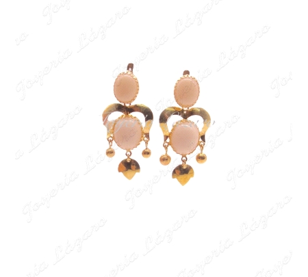ORO 18 KTS PENDIENTES CORAL BL,