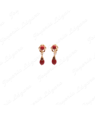 ORO 18 KTS PENDIENTES CORAL BL,ARQUILLO