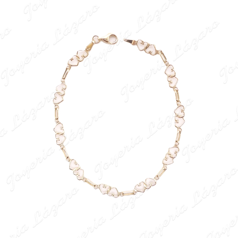 PULSERA ORO 18KT OCASION 20CM CORAZONES CALADOS                                                     