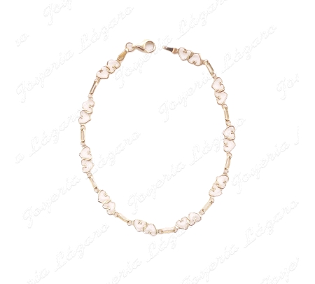 PULSERA ORO 18KT OCASION 20CM CORAZONES CALADOS                                                     