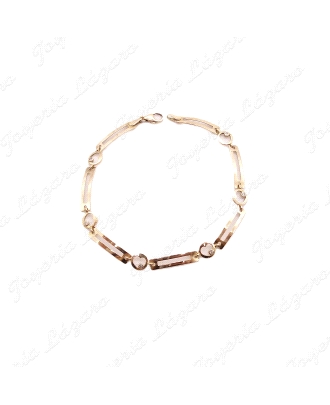 PULSERA ORO 18KT OCASION CHAPITAS +CORAZONES CALADOS CON CIRCO                                      