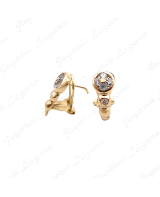 PEND. ORO 18KT OCASION FLOR 3 CIRCOS AGUA+CIRCO+BOLA C. OMEGA                                       