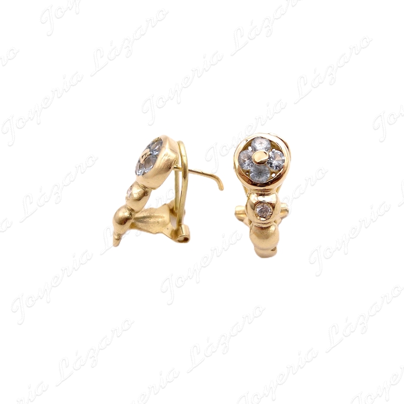 PEND. ORO 18KT OCASION FLOR 3 CIRCOS AGUA+CIRCO+BOLA C. OMEGA                                       