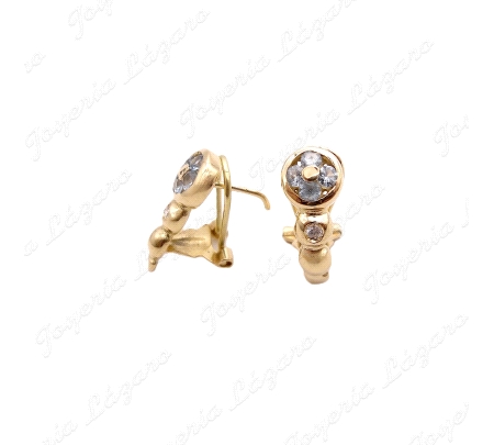 PEND. ORO 18KT OCASION FLOR 3 CIRCOS AGUA+CIRCO+BOLA C. OMEGA                                       
