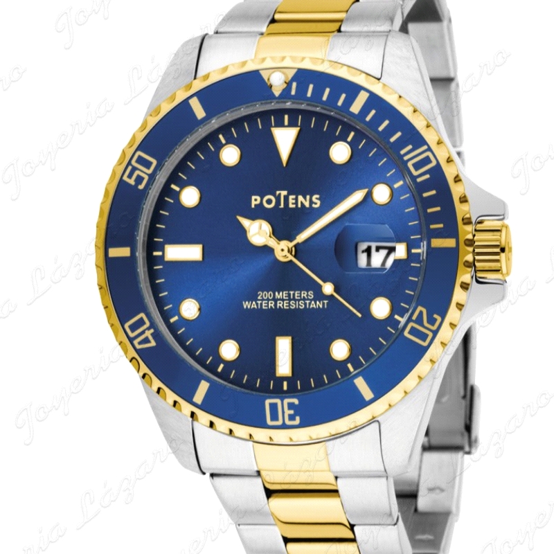 POTENS RELOJ, COLECCION BORA BORA BICOLOR ESF. AZUL BISEL AZUL                                      