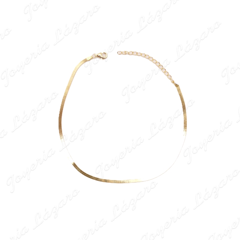 TOBILLERA PLATA CADENA SERPIENTE DORADA                                                             