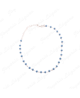 TOBILLERA PLATA BOLAS TURQUESAS                                                                     