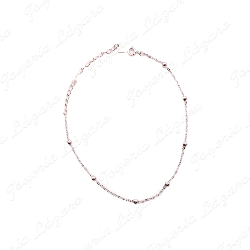 TOBILLERA PLATA  CADENA CON BOLAS                                                                   