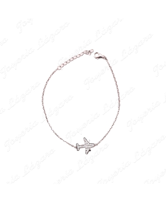 PULSERA PLATA AVION CIRCONITAS                                                                      