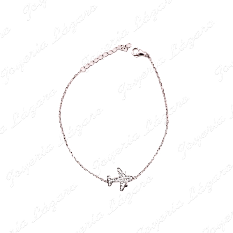 PULSERA PLATA AVION CIRCONITAS                                                                      