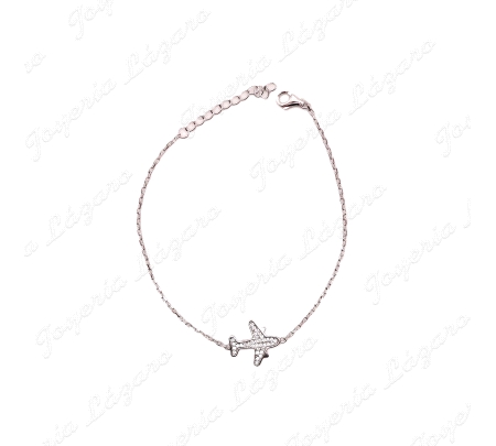 PULSERA PLATA AVION CIRCONITAS