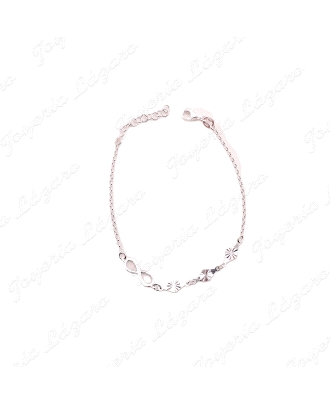 PULSERA PLATA INFINITO Y ROMBOS TALLADOS                                                            